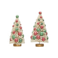 Sisal Bottle Brush Trees w/ Red & Green Ornaments