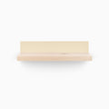 Skaksel Maple Floating Shelf featuring a light maple wood ledge with a sleek cream steel mount for modern wall display.