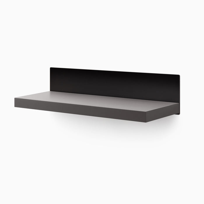 Skaksel Tungsten Floating Shelf with solid steel mount and smooth dark gray ledge for minimalist wall display and organization