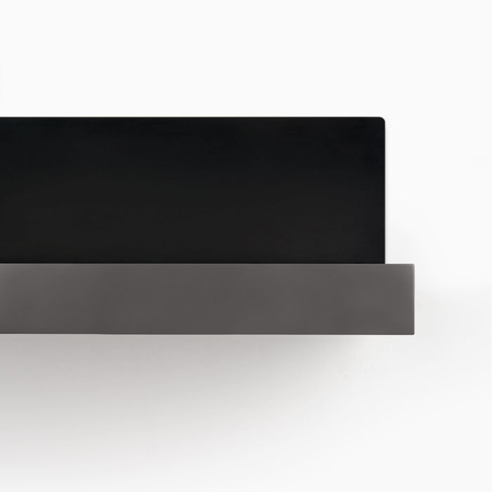 Skaksel Tungsten Floating Shelf with solid steel mount and sleek dark gray ledge for modern wall display and organization
