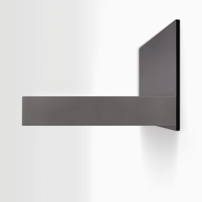 Skaksel Tungsten Floating Shelf with solid steel mount and smooth dark gray ledge for sleek wall display and storage