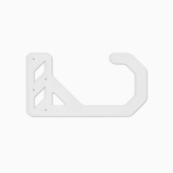 Studly Utility Hook in white steel with minimalist design for versatile wall hooks and hangers by Shelfology