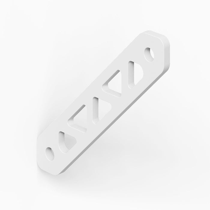Studly Wall Storage System Steel Shelf Bracket in white powder-coated steel, designed for strong support and seamless integration with Studly shelves.