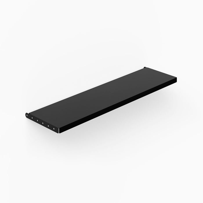 Studly Wall Storage System Steel Shelf in black powder-coated steel, designed for durable, minimalist wall storage and versatile display solutions.