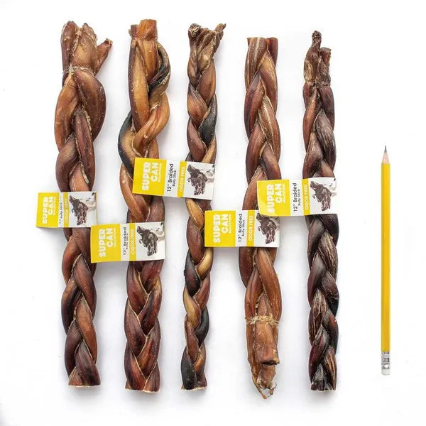 Supercan 12" Braided Bully Sticks