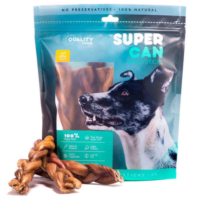 Supercan 6" Braided Bully Sticks