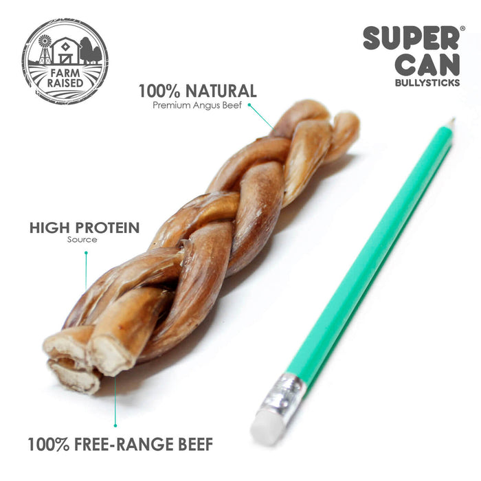Supercan 6" Braided Bully Sticks