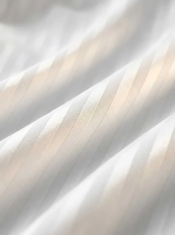 TM Home 3-Piece Striped Duvet Cover Set + 2 pillow case  – 100% Natural Cotton, Hotel-Grade Luxury Comfort