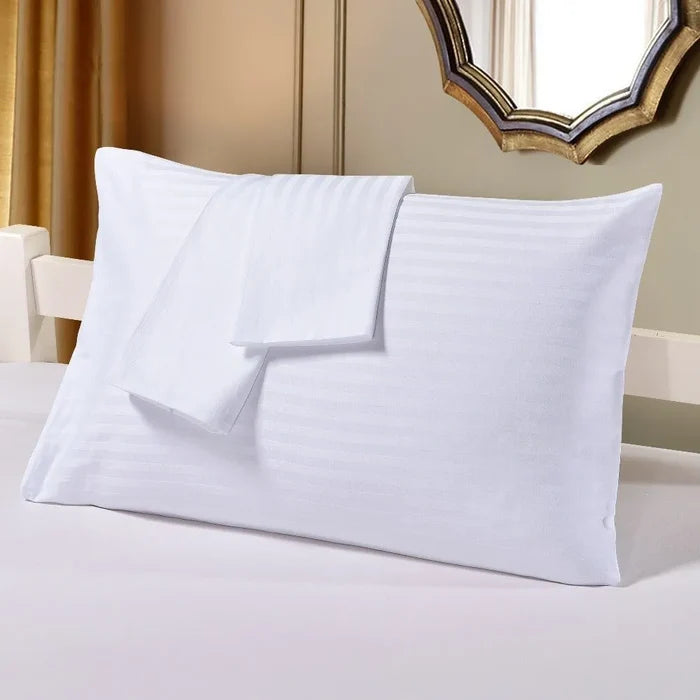 TM Home 3-Piece Striped Flat Sheet Set + 2 pillow case  – 100% Natural Cotton, 400 Thread Count – Includes 2 Hotel-Grade Pillowcases