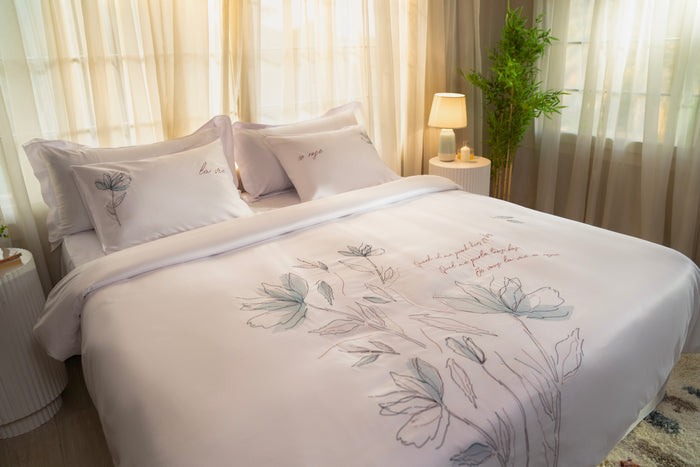 TM Home ( La Vie ) Embroidered Duvet Cover Set – 100% Natural Cotton 600 TC | Luxury Hotel Bedding
