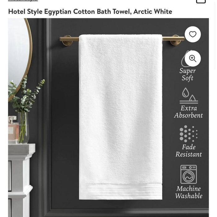 TM Home Luxury White Hotel Towels 140*70 – 100% Egyptian Cotton – Soft, Absorbent, and Durable