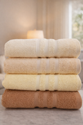 TM Home Premium Cotton Towel Set – 4 Pieces – 60×120 cm – Elegant Colors & Soft Hotel-Feel Finish