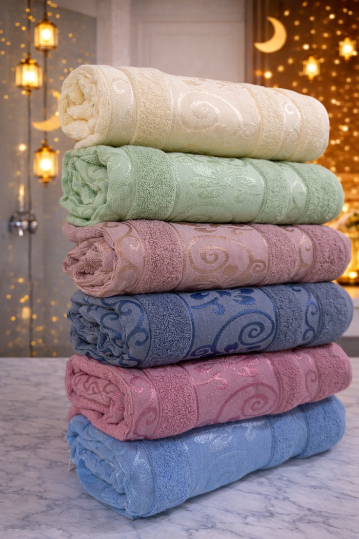 TM Home Premium Cotton Towel Set – 4Pieces – 60×120 cm – Elegant Colors & Soft Hotel-Feel Finish