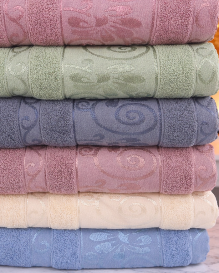 TM Home Premium Cotton Towel Set – 4Pieces – 60×120 cm – Elegant Colors & Soft Hotel-Feel Finish