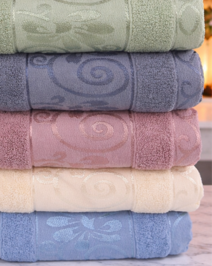 TM Home Premium Cotton Towel Set – 4Pieces – 60×120 cm – Elegant Colors & Soft Hotel-Feel Finish