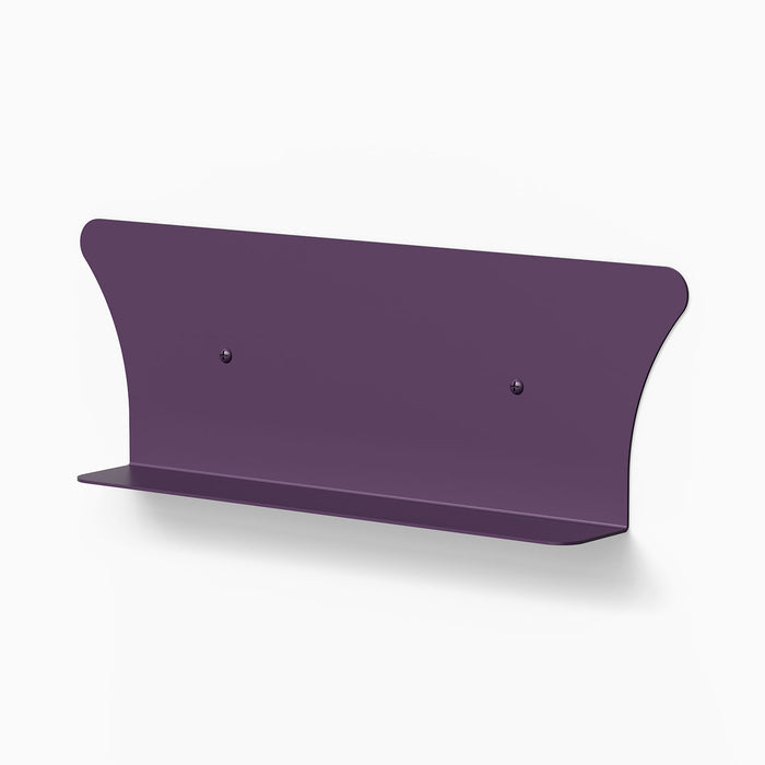 Tony Tony Tony Concave Shelf in deep purple steel with smooth curved back for stylish wall display and organization