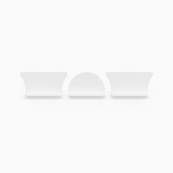 8" Shelves / 2 Concave + 1 Convex / White Matte