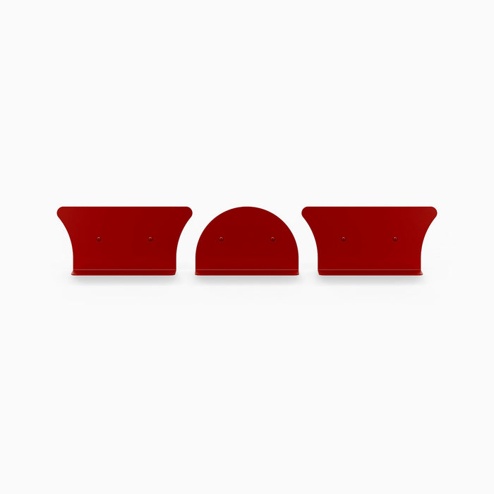 8" Shelves / 2 Concave + 1 Convex / Really Red