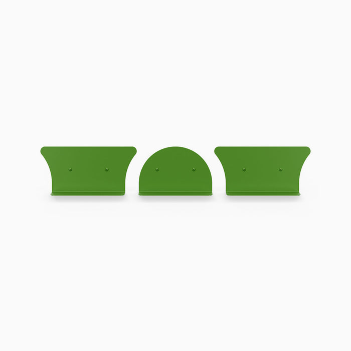8" Shelves / 2 Concave + 1 Convex / Lime Wire