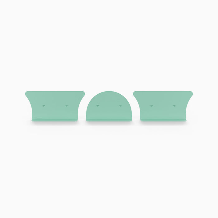 8" Shelves / 2 Concave + 1 Convex / Aqua Socks
