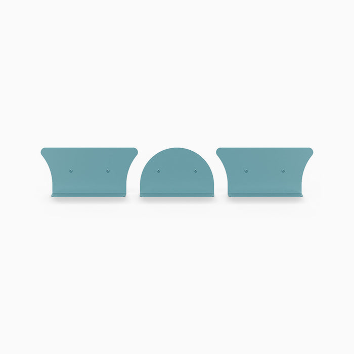 8" Shelves / 2 Concave + 1 Convex / Steely blue
