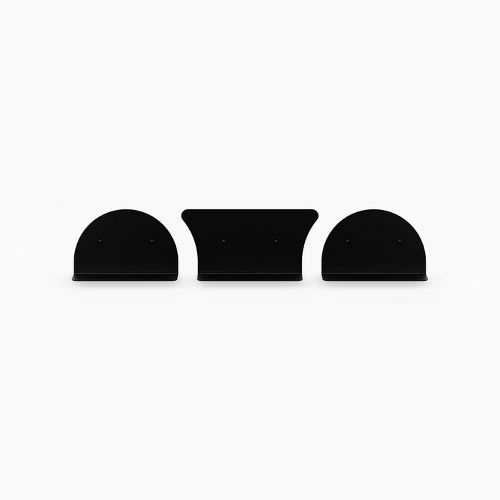 8" Shelves / 2 Convex + 1 Concave / Black Matte