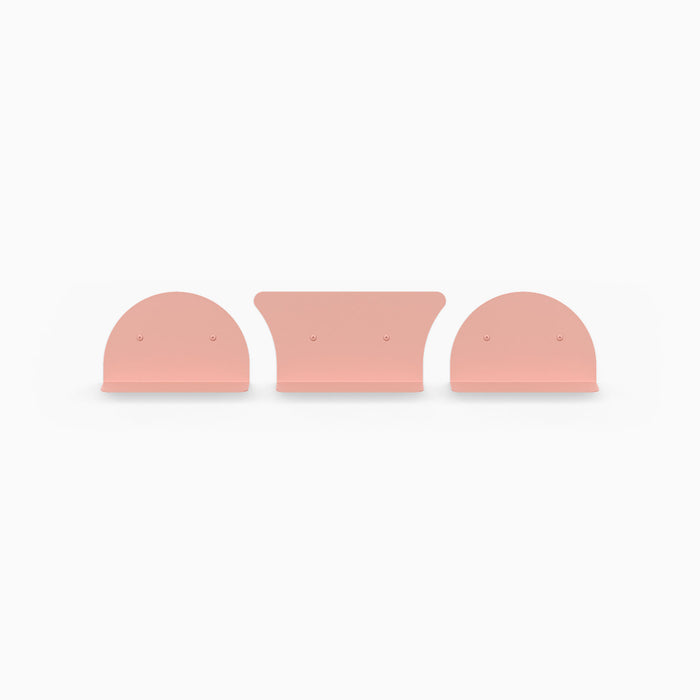 8" Shelves / 2 Convex + 1 Concave / Pink Flash