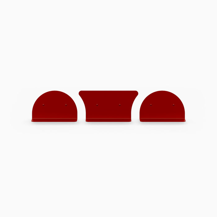 8" Shelves / 2 Convex + 1 Concave / Really Red