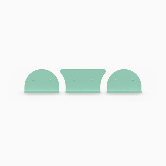 8" Shelves / 2 Convex + 1 Concave / Aqua Socks