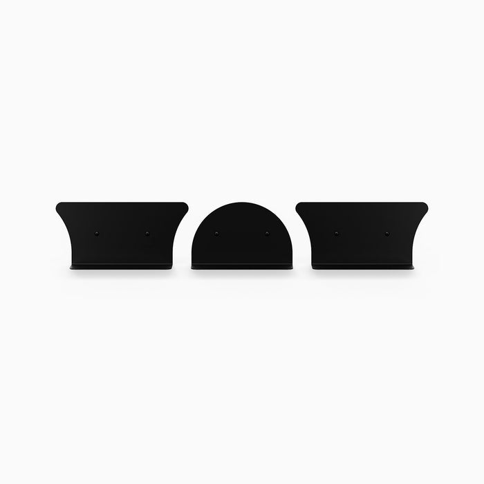 8" Shelves / 2 Concave + 1 Convex / Black Matte