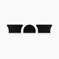 8" Shelves / 2 Concave + 1 Convex / Black Matte