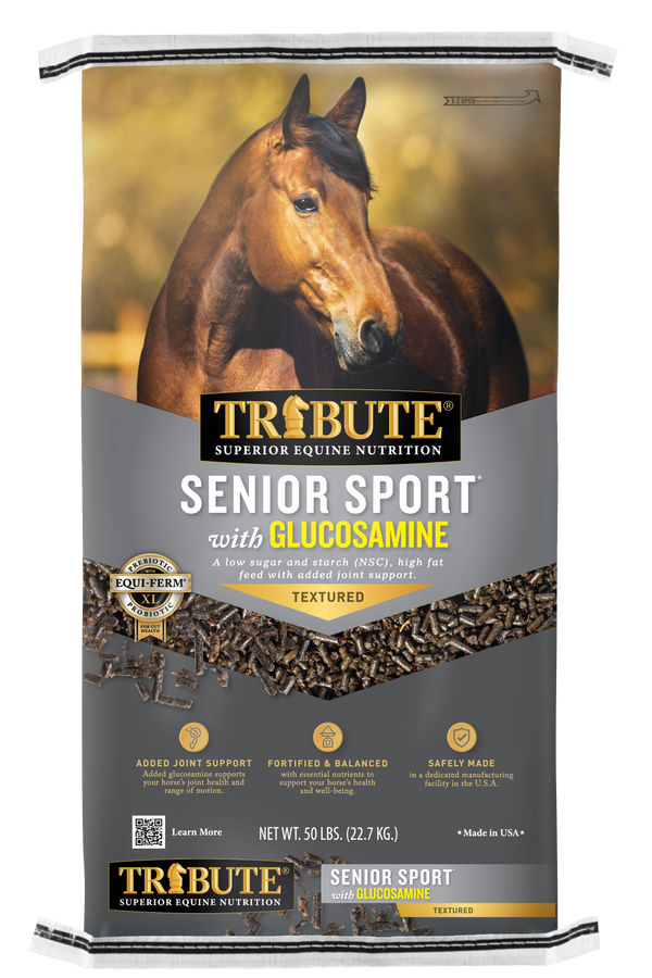 Tribute Senior Sport® with Glucosamine, Textured High Fat Horse Feed