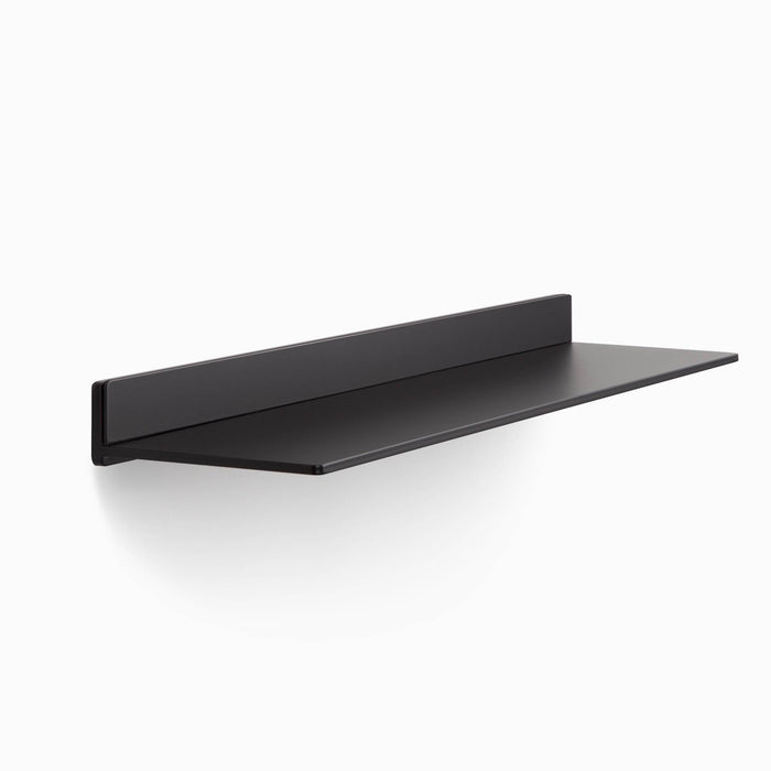 Clearance — Tromso FM1 Steel Floating Shelf — 42" length x 12" depth in matte black steel with clean, minimal wall-mounted design by Shelfology