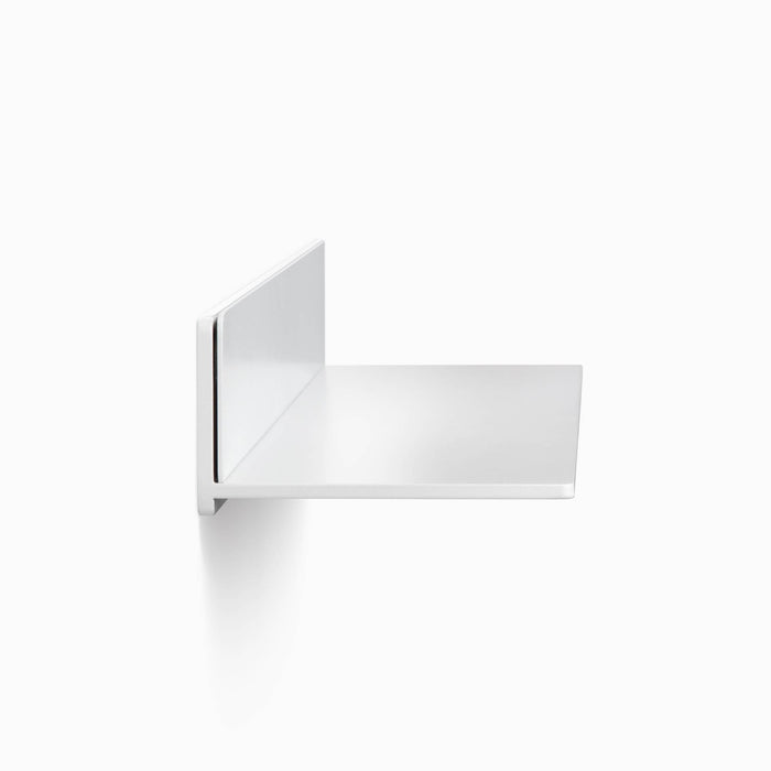 Tromso FM3 Steel Floating Shelf in white steel with minimalist metal display ledge and clean wall-mounted design by Shelfology