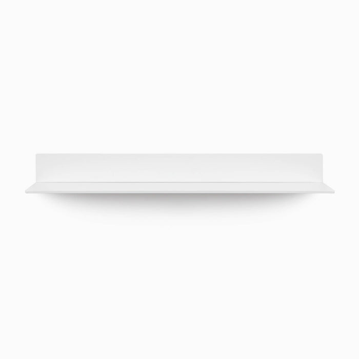 Tromso FM3 Steel Floating Shelf in white steel with slim display ledge and clean minimal wall-mounted design by Shelfology
