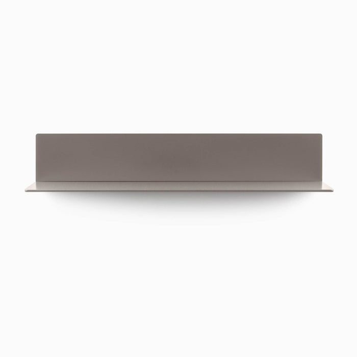 Tromso FM5 Steel Floating Shelf in arsenic gray steel featuring a sleek minimalist metal wall-mounted display ledge by Shelfology