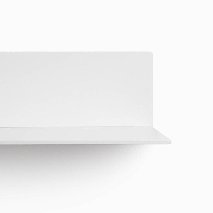 Tromso FM5 Steel Floating Shelf in white steel with minimalist design and sturdy metal display ledge by Shelfology