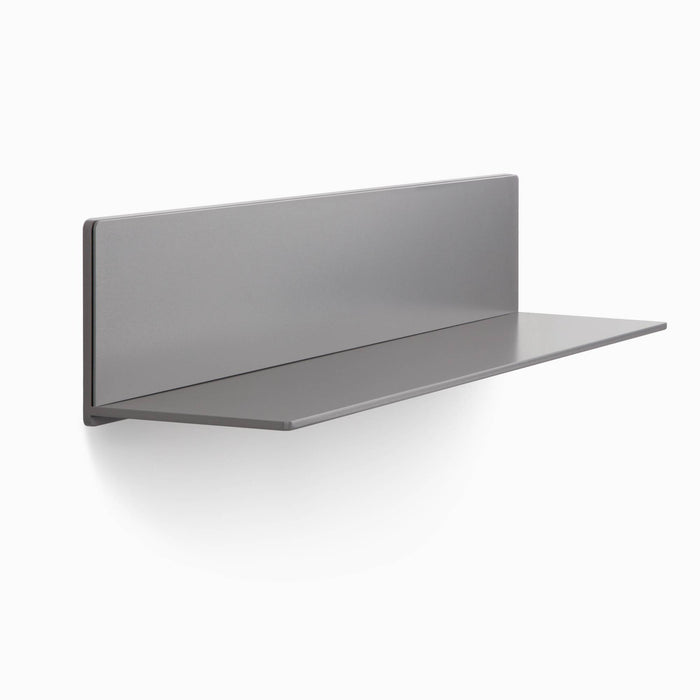 Tromso FM5 Steel Floating Shelf in arsenic gray steel with sleek modern minimalist metal wall shelf design by Shelfology