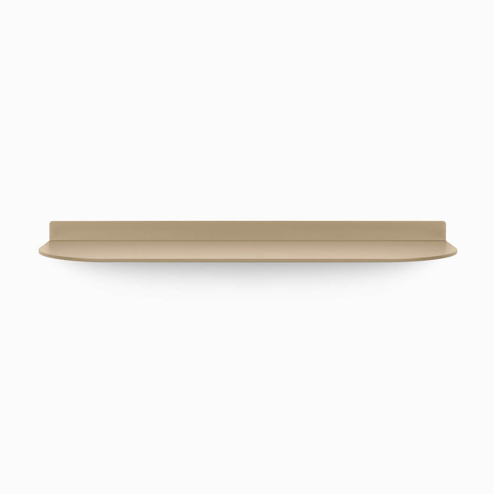 Tromso RADius FM1 Steel Floating Shelf in soft terracotta steel with smooth curved edge for minimalist wall display by Shelfology