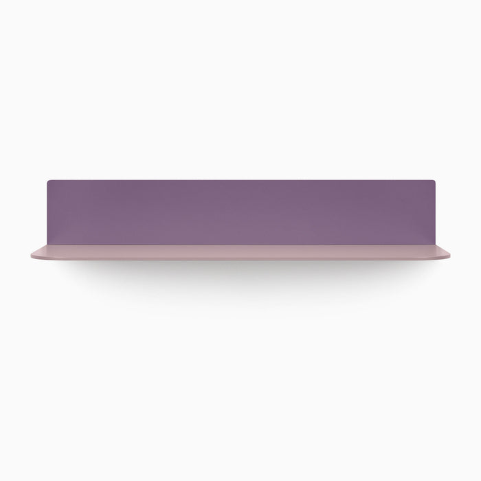 Tromso RADius FM5 Steel Floating Shelf in muted purple, featuring sleek minimalist metal floating shelf hardware design