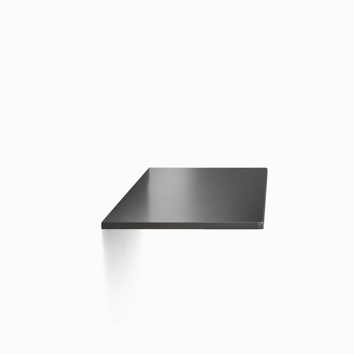Tromso Steel Floating Shelf in black steel with recessed mounting for a sleek, minimalist wall display by Shelfology
