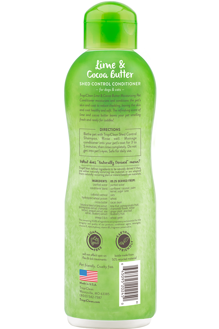 TropiClean Lime & Cocoa Butter Shed Control Conditioner for Pets