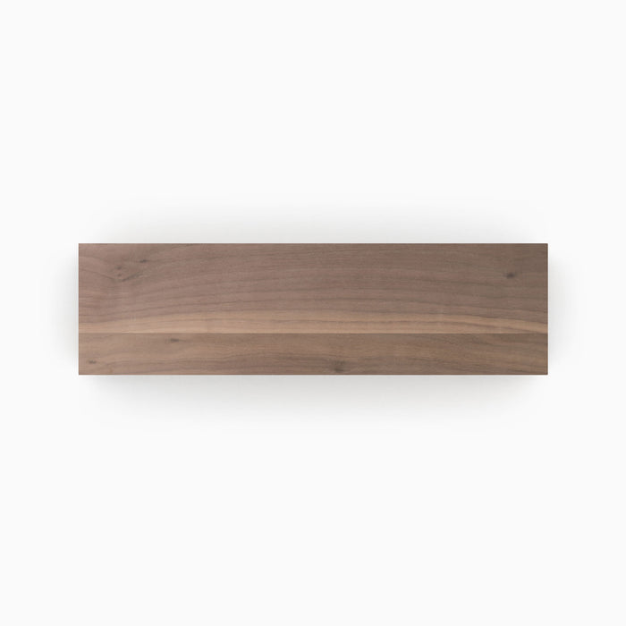 Unfinished Walnut Wood Slab in natural wood tones, perfect for custom floating shelves or wall display projects.