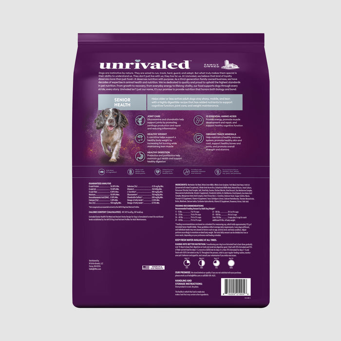 Unrivaled Senior Health Fish Meal and Ancient Grains Recipe 26/12 Dog Food