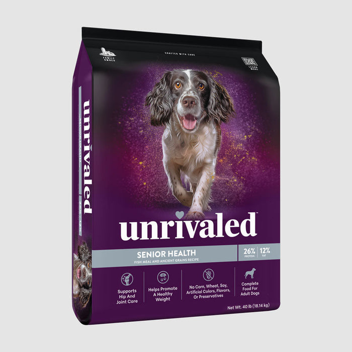 Unrivaled Senior Health Fish Meal and Ancient Grains Recipe 26/12 Dog Food
