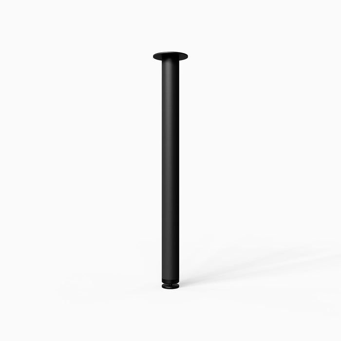Uppity Table Leg in sleek black steel with a minimalist design, engineered for precise support of wall-mounted or freestanding tabletops.