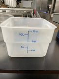 Used Cambro CamSquares 12 Qt. White Square Polyethylene Food Storage Container - TH2