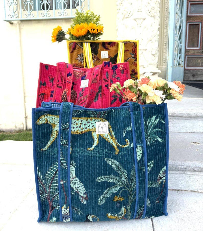 Velvet Tote Bag ~ Whimsical Prints