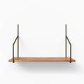 Verne Alder Tiered Shelf with natural wood ledge and minimalist dark steel brackets for elegant wall display and organization