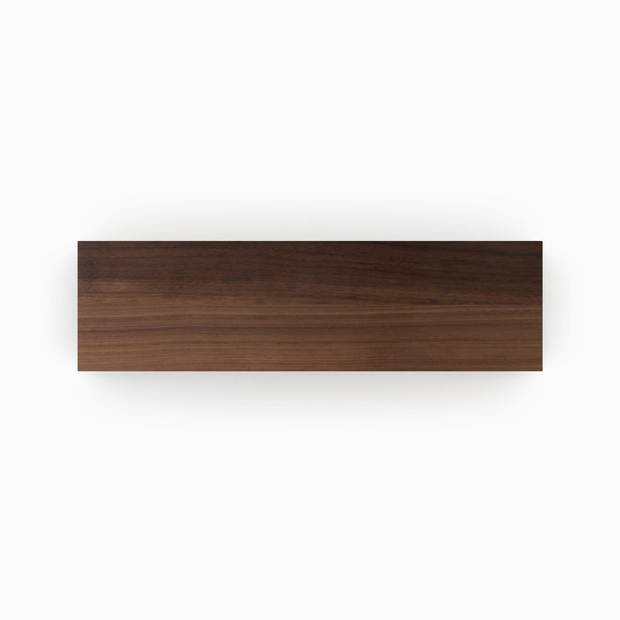 Walnut Wood Slab floating shelf with rich wood grain, ideal for minimalist wall display and organization by Shelfology